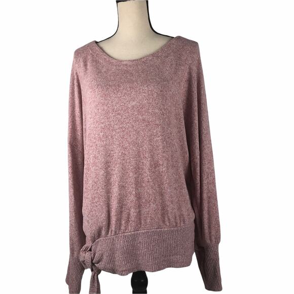 Anthropologie  Saturday/ Sunday  SideTie Pink Sweatshirt Small - Picture 3 of 8